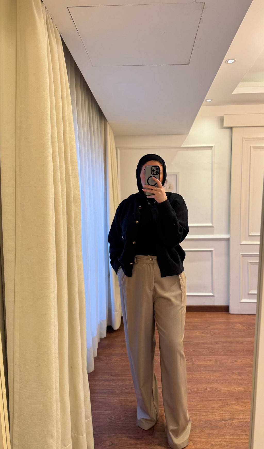 Loose-Darted Pants - Camel