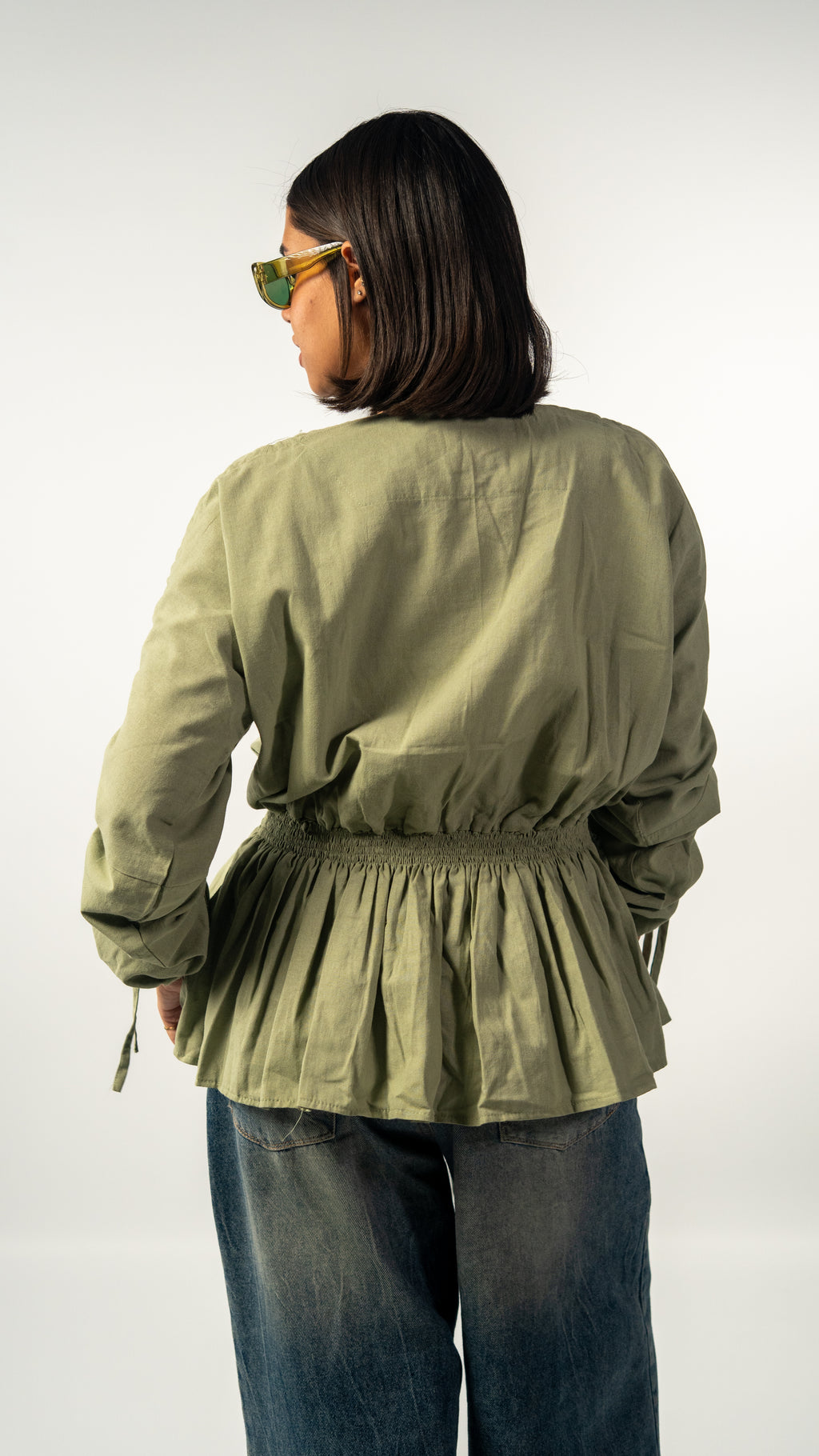 Linen Charm Blouse - olive