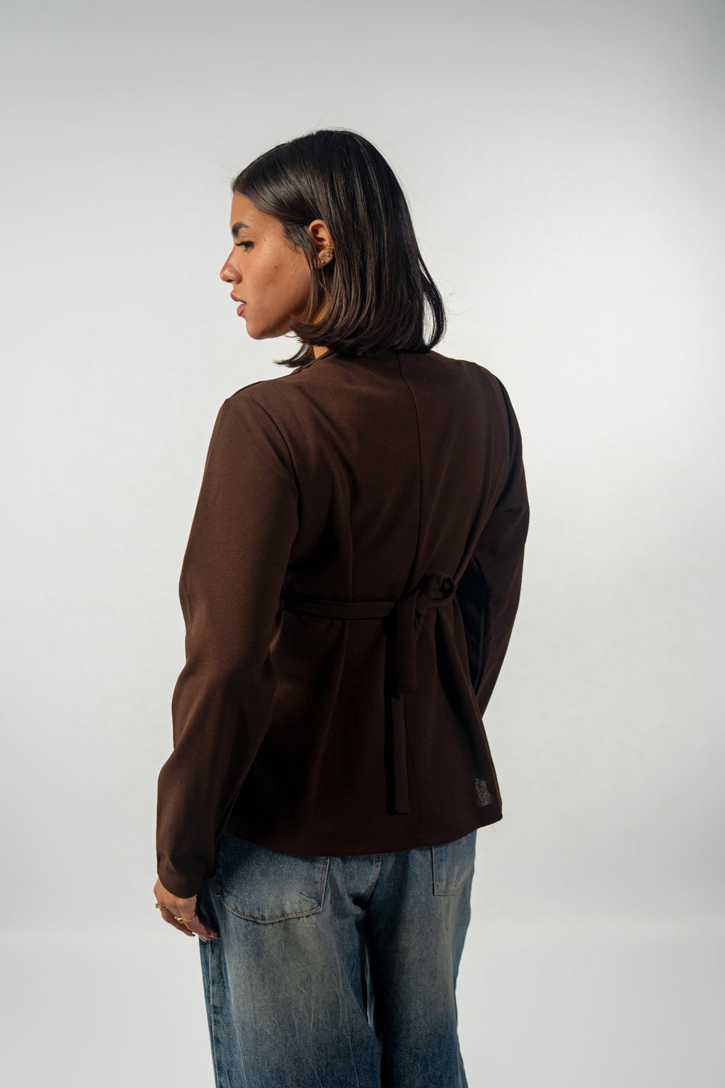 Noir Button Blouse - Brown