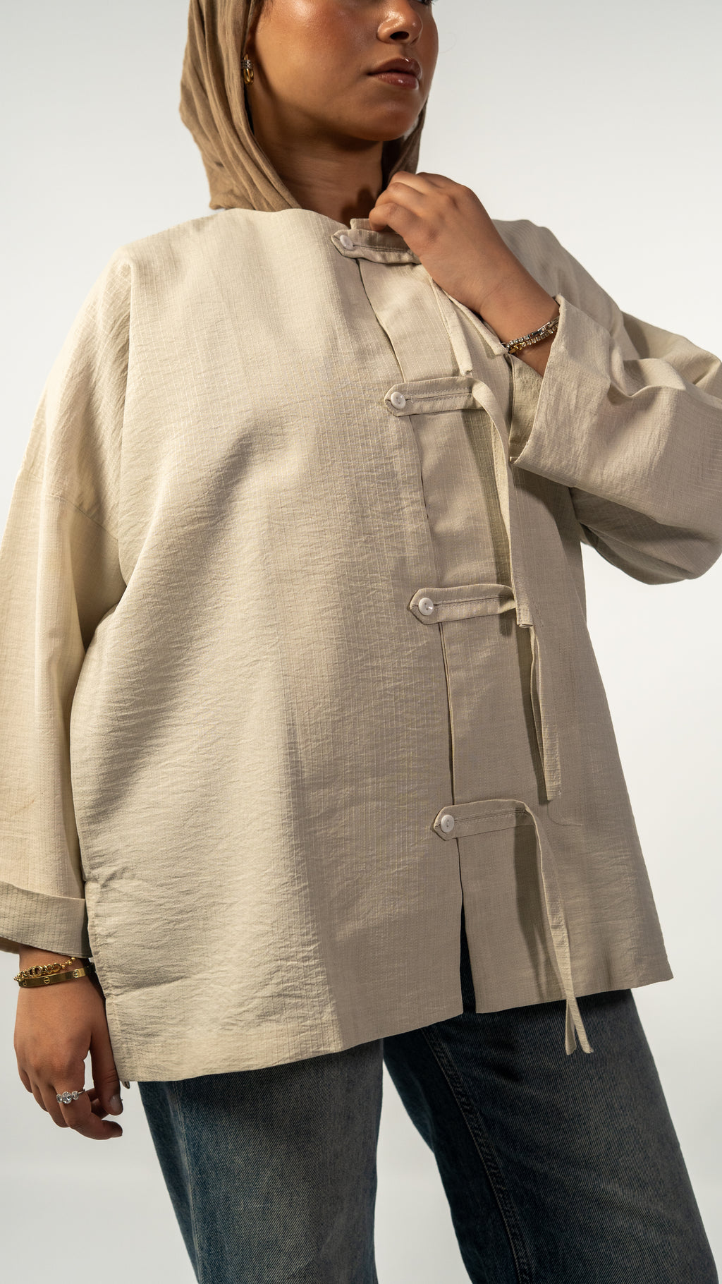 Zenya Kimono Blouse - Beige