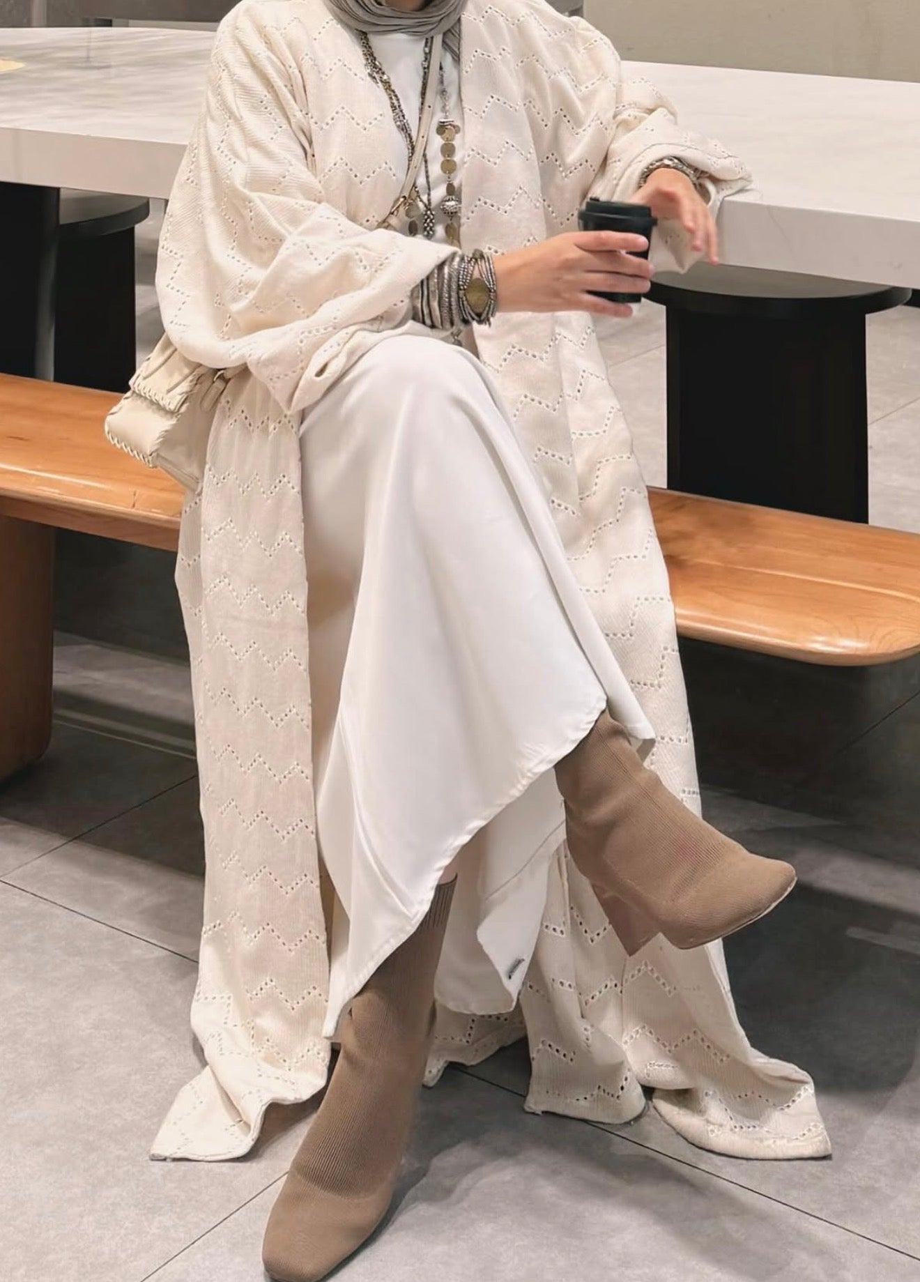 Crochet Cardigan - Soft Beige