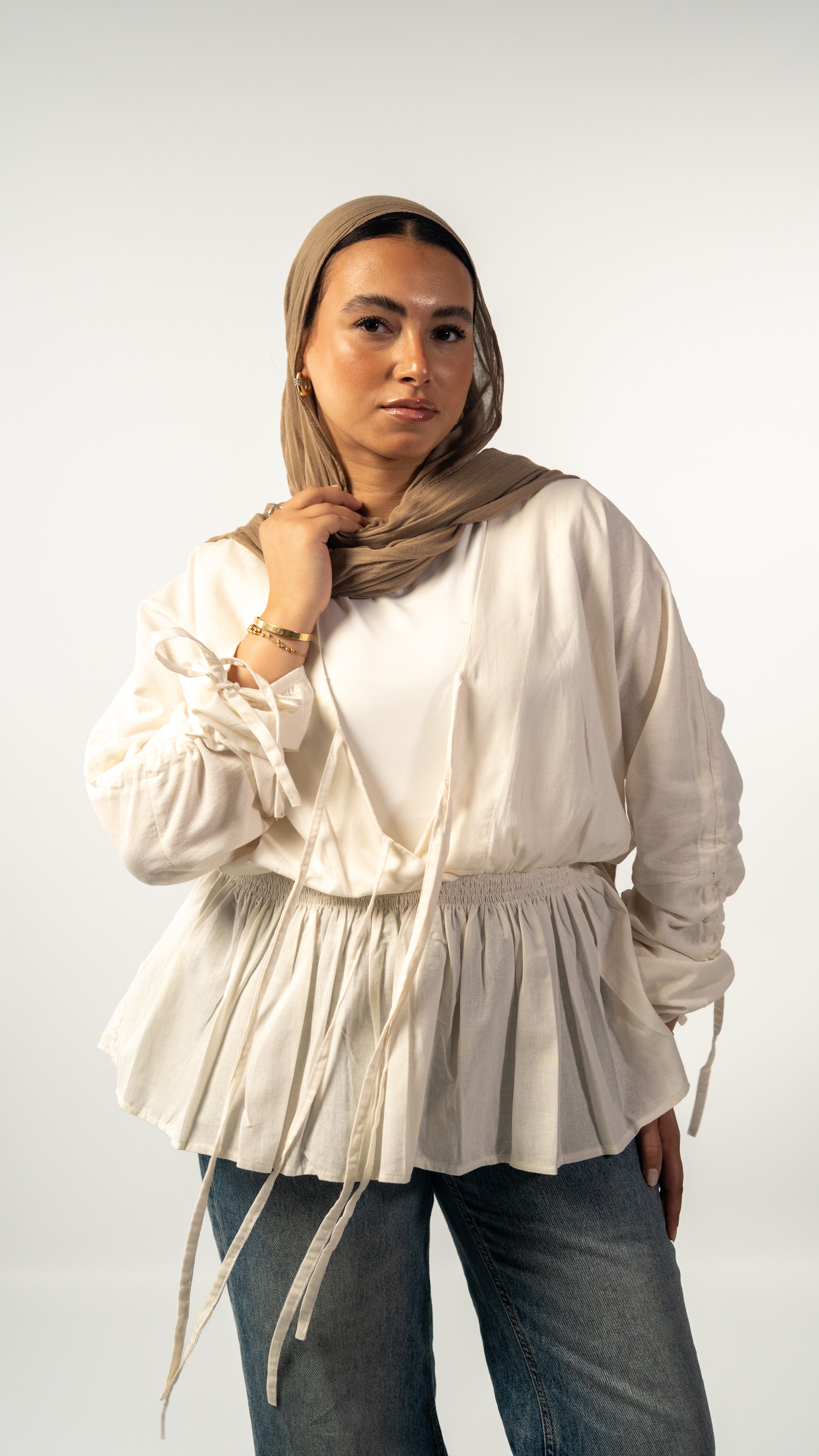 Linen Charm Blouse - White