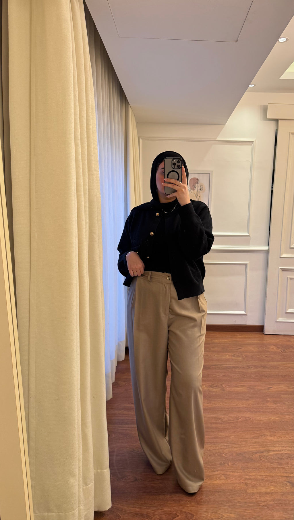 Loose-Darted Pants - Camel